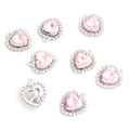 Crystal-Accented White Gold Heart Alloy Charms in 24 Styles view 12