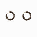 Fuzzy Woven Hoop Earrings In Three Neutral Colors Statement Jewelry view 5