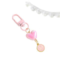Pink Pearlescent Heart And Round Initial Letter Keychain view 5
