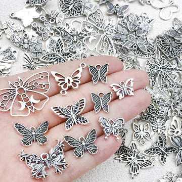 Antique Silver Butterfly Metal Charms with 27 Listed Options
