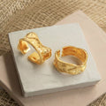 Irregular Wrinkled Texture Open Ring Gold Or Steel view 1