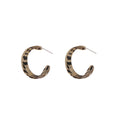 Three Patterned Acrylic C Hoop Small Stud Earrings view 5