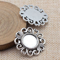 Ornate Round Cabochon Settings in Two Antique Finishes view 2