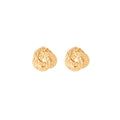 Textured Gold Tone Open Round Statement Stud Earrings view 5