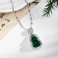 Gourd Pendant Necklaces Silver Tone White Green 2 Colors view 7