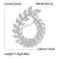Rhinestone Laurel Leaf Wreath Brooch Gold or Silver Tone view 7