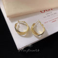 Gold Multi Band Twisted Hoop Earrings Geometric Ribbed Hoops view 3