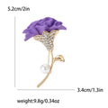 Crystal Carnation Stem Brooch in Four Petal Colors view 7