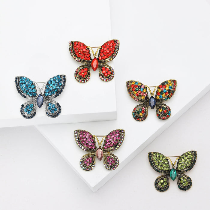 Full Crystal Butterfly Brooch in Five Jewel Tone Colors