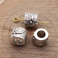 Floral Large-Hole Bead In Antique Silver For Jewelry Making view 2