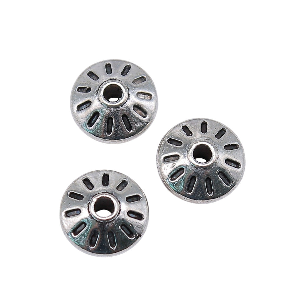 10x10x4mm 1.3g Multicolor Zinc Alloy Flat Round Spacer Beads for Bracelet Necklace DIY Jewelry Findings
