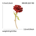 Carnation Flower Stem Brooch Enamel Alloy Pin Five Colors view 9