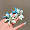 Acrylic Starfish Fabric Flower Duckbill Hair Clips 4 Colors view 4