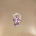 Clear Bead Flower Rings Purple and Blue Resin Petals view 4