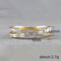 Crossed Baguette Pave Split Shank Finger Rings Three Colors view 4