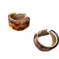 Chunky Resin Hoop Earrings in Ivory and Tortoiseshell Pink view 5