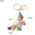 Rhinestone Butterfly Keychain Multicolor Metal Bag Charm view 3