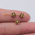 Five Petal Flower Spacer Beads in Detailed Metal Finishes for Jewelry Making view 4