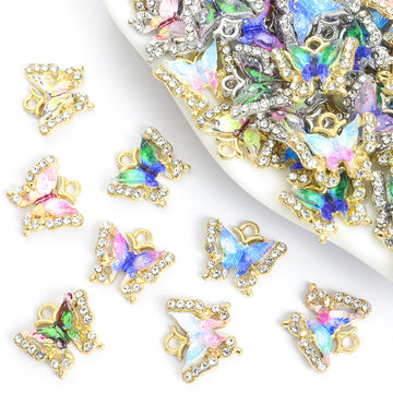 Polished Gold Silver Butterfly Alloy Beads in 16 Styles