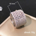 Crystal Pave Openwork Wide Band Ring With Clear Stone Accents view 5