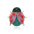 Pink Red Ladybug Crystal Two Designs Metal Brooch Pin view 1