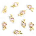 Tiny Heart Crystal Key Metal Jewelry Charms, 18 Colorways view 10
