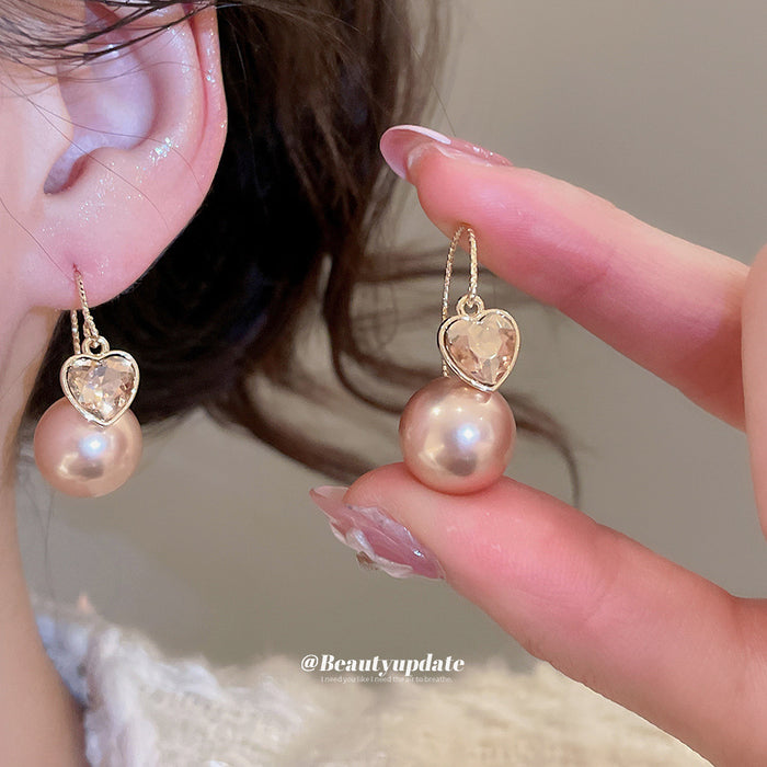 Heart Butterfly Pearl Drop Earrings Decorative Jewelry Design