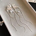 Asymmetric Butterfly Chain Earrings in Polished Statement Design view 6