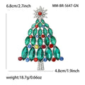 Green Crystal Christmas Tree Brooch with Multicolor Drops view 5