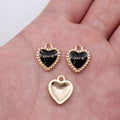 Gold Tone Beaded Heart Enamel Charms with Love Lettering view 10