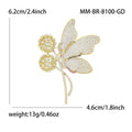 Pavé Butterfly Dandelion Brooch Multicolor Or Gold Rhinestone view 7