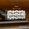 Silver Filigree Openwork CZ Wide Band Ring Sizes 6-10 view 4