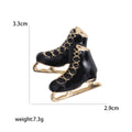 Enamel Ice Skate Brooch Gold Blade White Black Red Yellow view 5