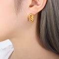 Interlocking Knot Stud Earrings with Rhinestone Accents view 1