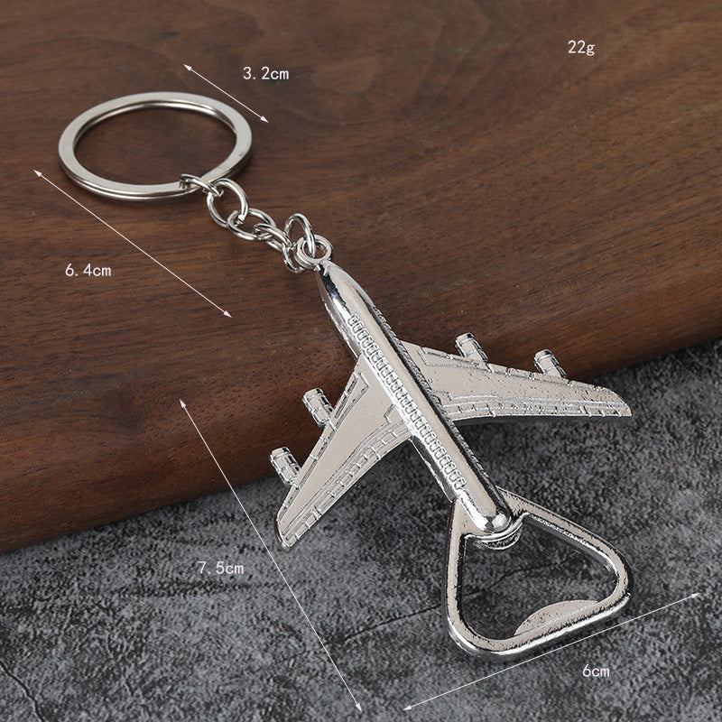 Vintage Airplane Bottle Opener Alloy Keychain Wedding Favor Gift