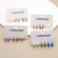 Pastel C Shape Mini Hoop Earring Three Pair Sets in Four Colorways view 4