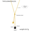 Resin Teardrop Y-Lariat Pull Sweater Necklace Multi Color view 6
