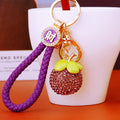 Mixed Crystal Fruit Keychains in Five Designs with Fortune and Clasp Free Loops view 3