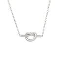 Knot Bar Pendant Fine Cable Chain Necklace Gold Steel view 7