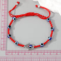 Braided Cord Hamsa Hand and Blue Evil Eye Adjustable Bracelets view 4