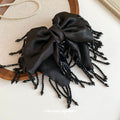 Satin Bow Crystal Bead Tassel Claw Hair Clip 1 Style view 4