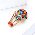 Gold Multicolor Enamel Air Balloon Brooch Rhinestones view 4