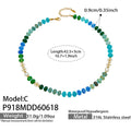 Colorful Natural Stone Rondelle Pearl Beaded Necklace 42.5+5cm view 8