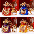 Mixed Fortune Pouch Fruit Animal Character and Auspicious Keychains view 1