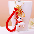 Christmas Stocking Reindeer Snowman and Hat Keychains with Red Loops view 12