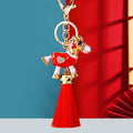 Heart Detail Horse Keychains with Braided Straps and Tassels view 1