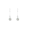 Blue Gradient Star Silver Tone Long Chain Hook Earrings view 5