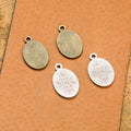 Small Oval Plain Pendant Trays in Antique Bronze and Silver view 2