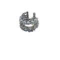 Silver Tone Pearl and Crystal Double Row Single Ear Cuff view 5