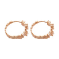 Crystal Edge Hoop Earrings in Gold and Silver Tone view 5